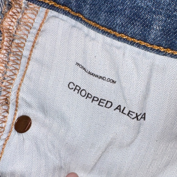 7 For All Mankind Alexa Cropped Jeans with White Stripe Accents - Picture 4 of 8